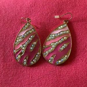 Leopard print pink earrings